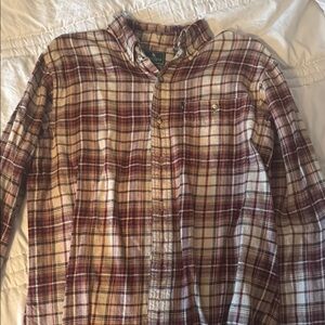 G.H. Bass & Co. Red and White Plaid Casual Shirt